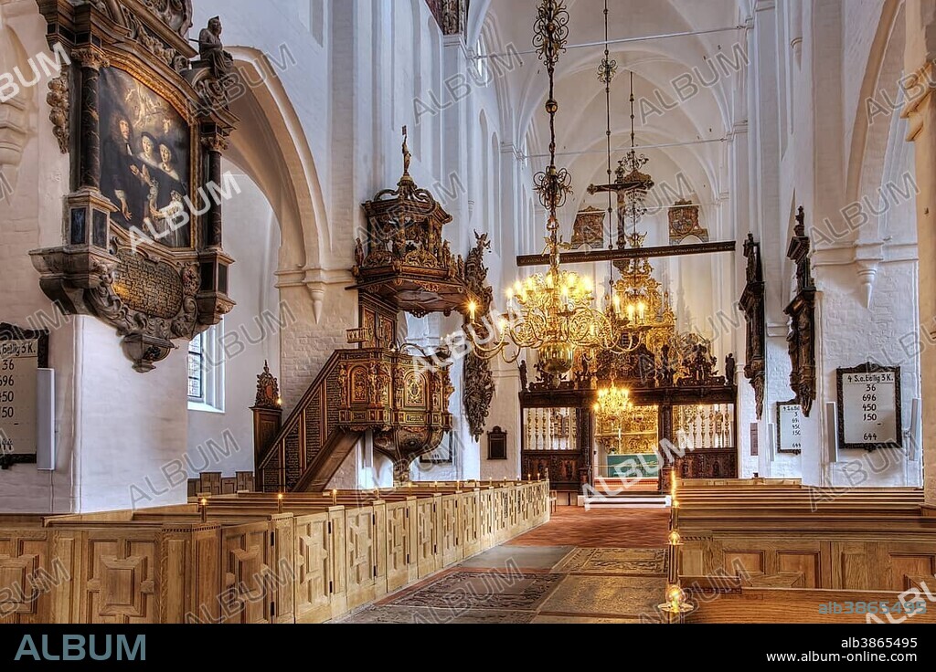 Sct. Olai Domkirke cathedral, interior, Helsingør, Elsinore, Denmark, Europe