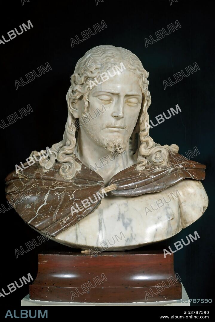 ANONIMO. Anónimo / 'El Salvador'. Hacia 1600. Mármol blanco, Mármol rojo, 60 x 65 cm.
