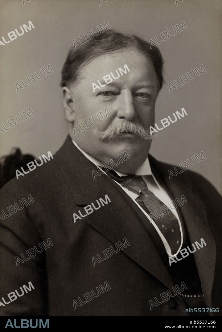 William Howard Taft (1857-1930), 27th U.S. President, 1909-1913, 10th U.S. Chief Justice 1921-1930, Head and Shoulders Portrait,  Pach Brothers Studio, 1908.
