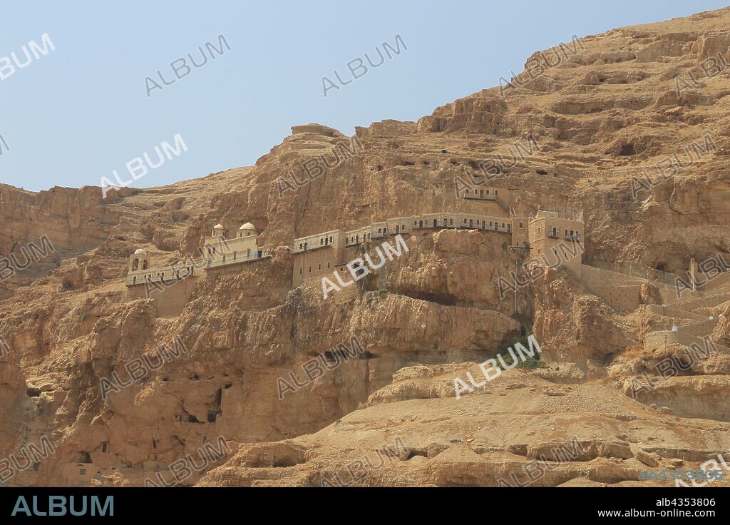 JERICO. EL MONASTERIO DE LA TENTACION , SIGLO VI. ES UN MONASTERIO CRISTIANO ORTODOXO SITUADO EN CISJORDANIA EN EL MONTE DE LA TENTACION.