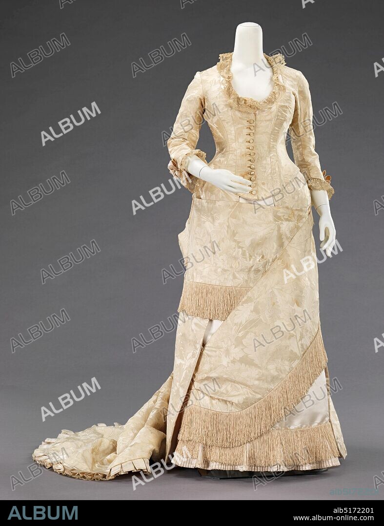 CHARLES FREDERICK WORTH and HOUSE OF WORTH. Evening dress, French, ca. 1880.
