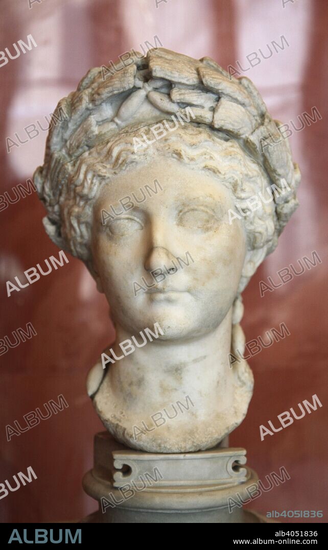 Portrait of Livia, Roman, second quarter of 1st century. Livia Drusilla (58 BC-29) was the third wife of the Emperor Augustus, mother of Tiberius and grandmother of Claudius. Found in the collection of The Hermitage, St Petersburg.