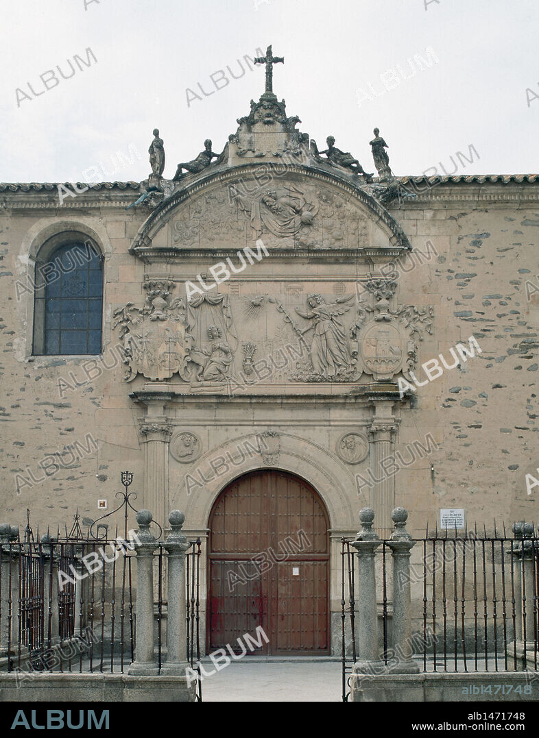 Spain. Alba de Tormes. Convent of the Discalced Carmelites. Founded in 1571 by St. Teresa. Mudejar-renaissance portal.
