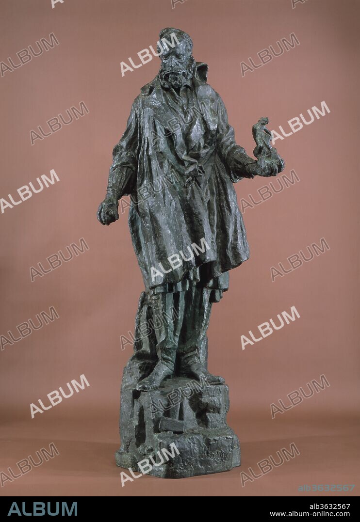 Jean-Baptiste Carpeaux at Work. Artist: Antoine-Émile Bourdelle (French, Montauban 1861-1929 Vésinet). Culture: French. Dimensions: Overall: 98 5/16 × 42 × 29 in. (249.8 × 106.7 × 73.7 cm). Founder: Cast by Alexis Rudier (French). Date: modeled ca. 1908-9.
Bourdelle modeled two monuments to famous French nineteenth-century sculptors, this one to Jean-Baptiste Carpeaux (1827-75) and the other to Auguste Rodin (1840-1917).