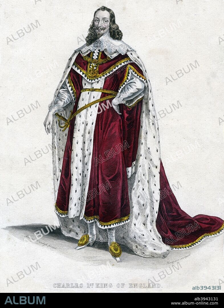 King Charles I, (mid 19th century). Charles I (1600-1649) succeeded his father James I as King in 1625. His reign was dominated by a bitter dispute with Parliament over the extent of royal power, which culminated in 1642 in the English Civil War, and Charles' eventual execution for treason.