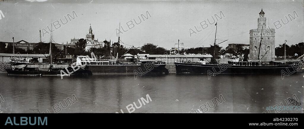 Sevilla. La Giralda y Torre del Oro desde Triana.