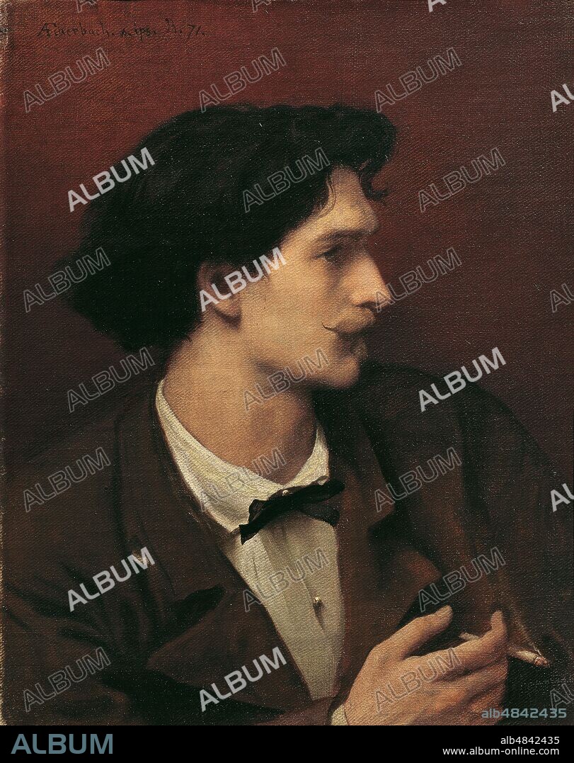 ANSELM FEUERBACH. Self-Portrait with cigarette.