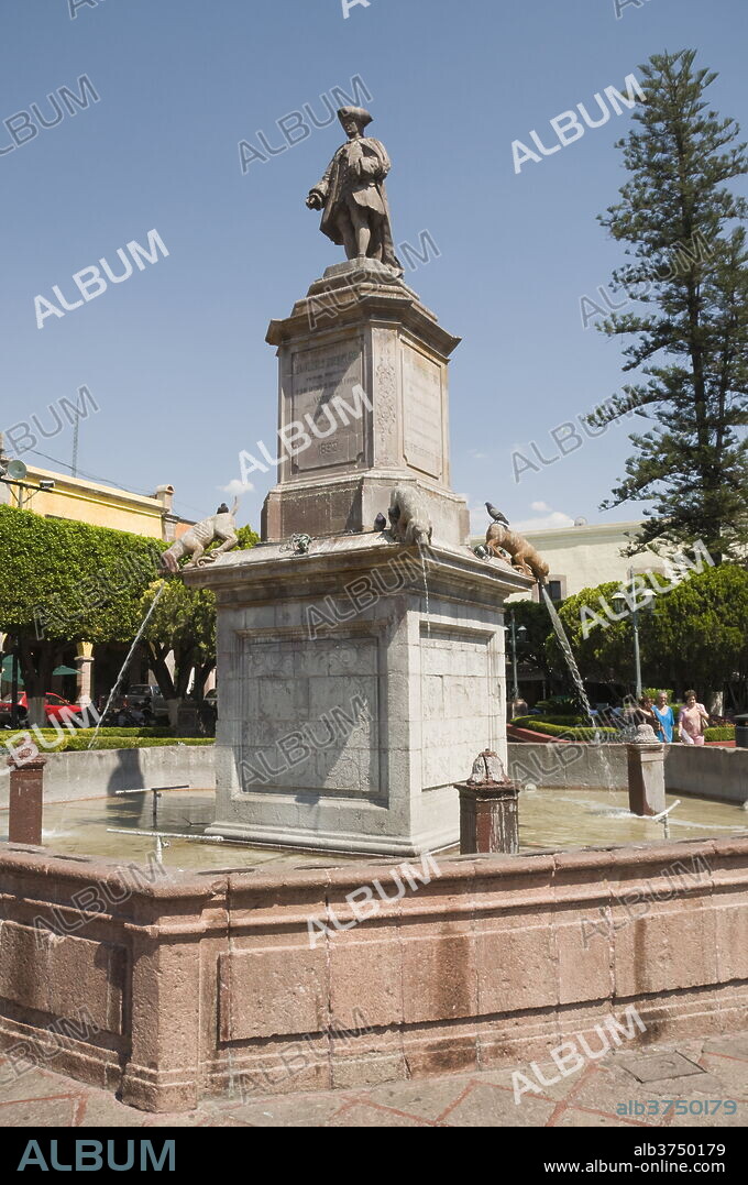 Plaza de la Independencia (Plaza de Armas) in Santiago de Queretaro (Queretaro), a UNESCO World Heritage Site, Queretaro State, Mexico, North America.
