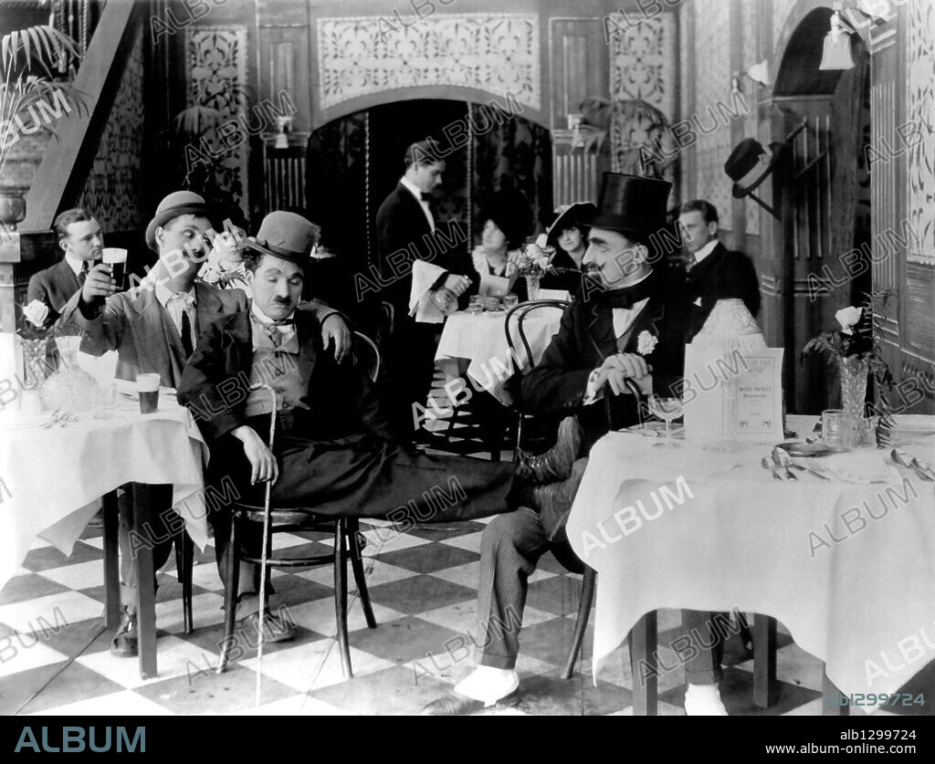 CHARLIE CHAPLIN in A NIGHT OUT, 1915, directed by CHARLES CHAPLIN. Copyright THE ESSANAY FILM MANUFACTURING COMPANY.