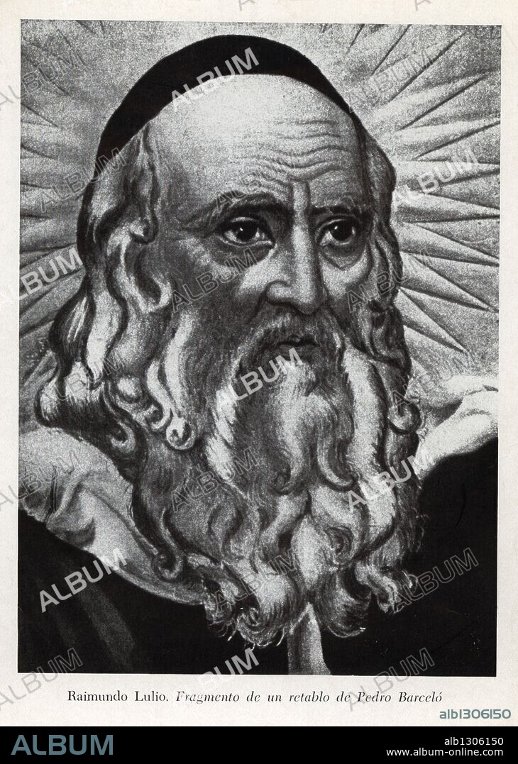 Ramon Llull (Mallorca, 1233-1315). Escritor, filósofo, místico, misionero. Fragmento de un retablo de Pedro Barceló.