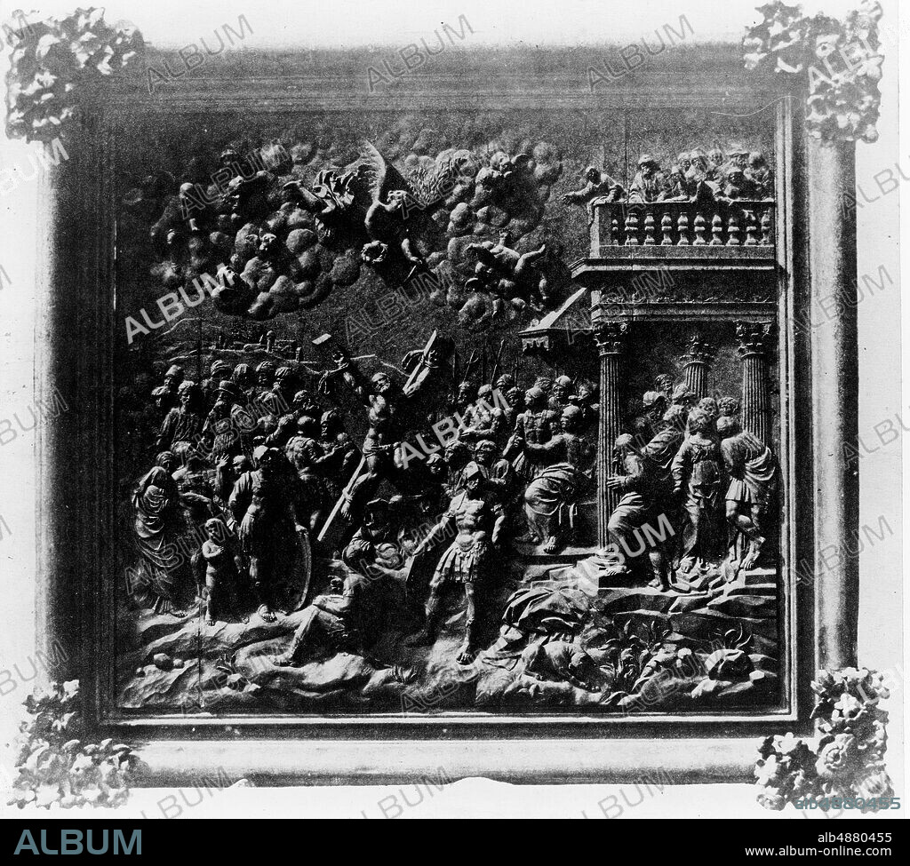 Hippolyte Malègue, French, 1825active 1850s, Martyrdom of Saint Andrew, bas relief in wood from the Cathedral du Puy, 1857, Salt print from paper negative, image: 6 13/16 x 7 1/2 in. (17.3 x 19.1 cm).