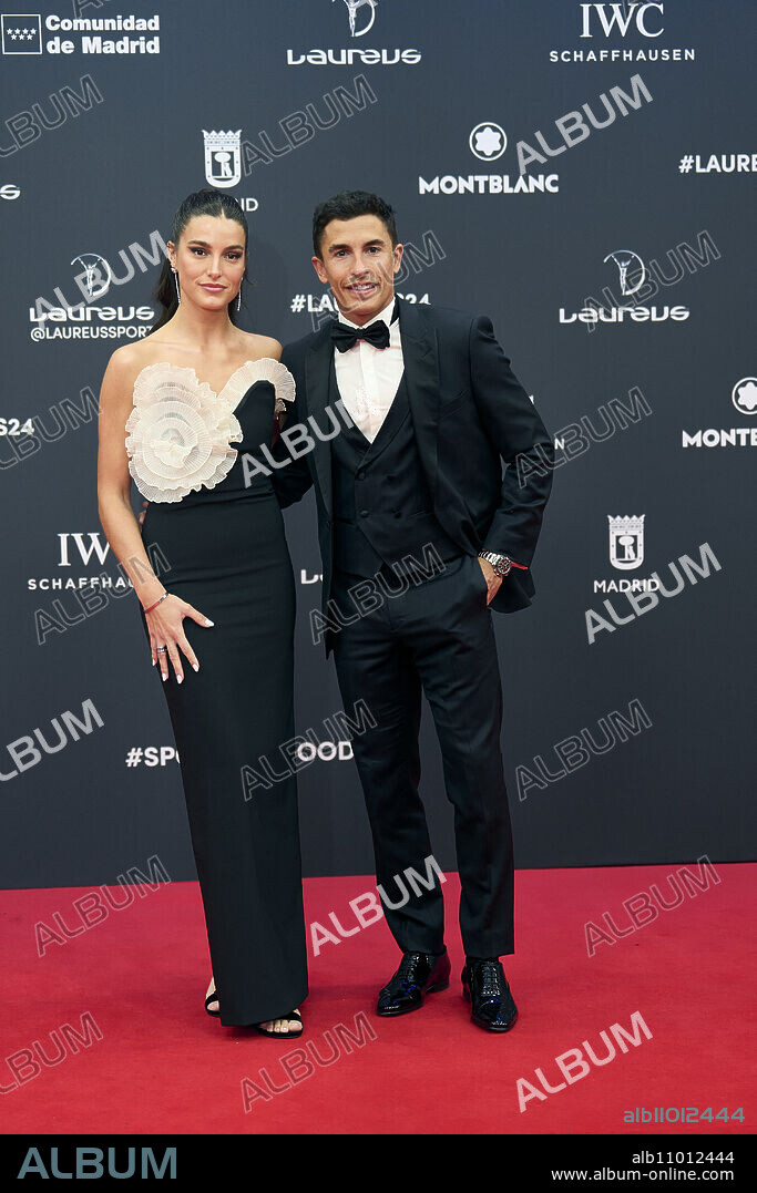 Marc Marquez, Gemma Pinto attends Laureus World Sports Awards Madrid 2024 - Red Carpet at Palacio de Cibeles on April 22, 2024 in Madrid, Spain.