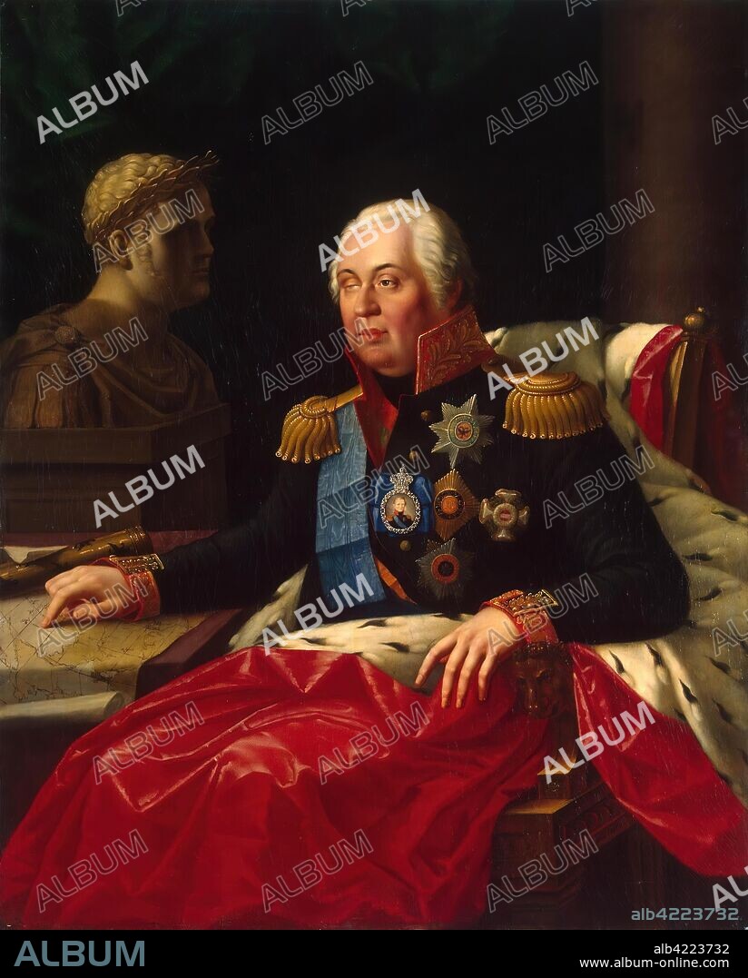 JÓZEF OLESZKIEWICZ. '"Portrait of Mikhail Kutuzov (Golenishchev-Kutuzov, Prince of Smolensk)"'. Russia, 1810s. Dimensions: 142x115 cm.