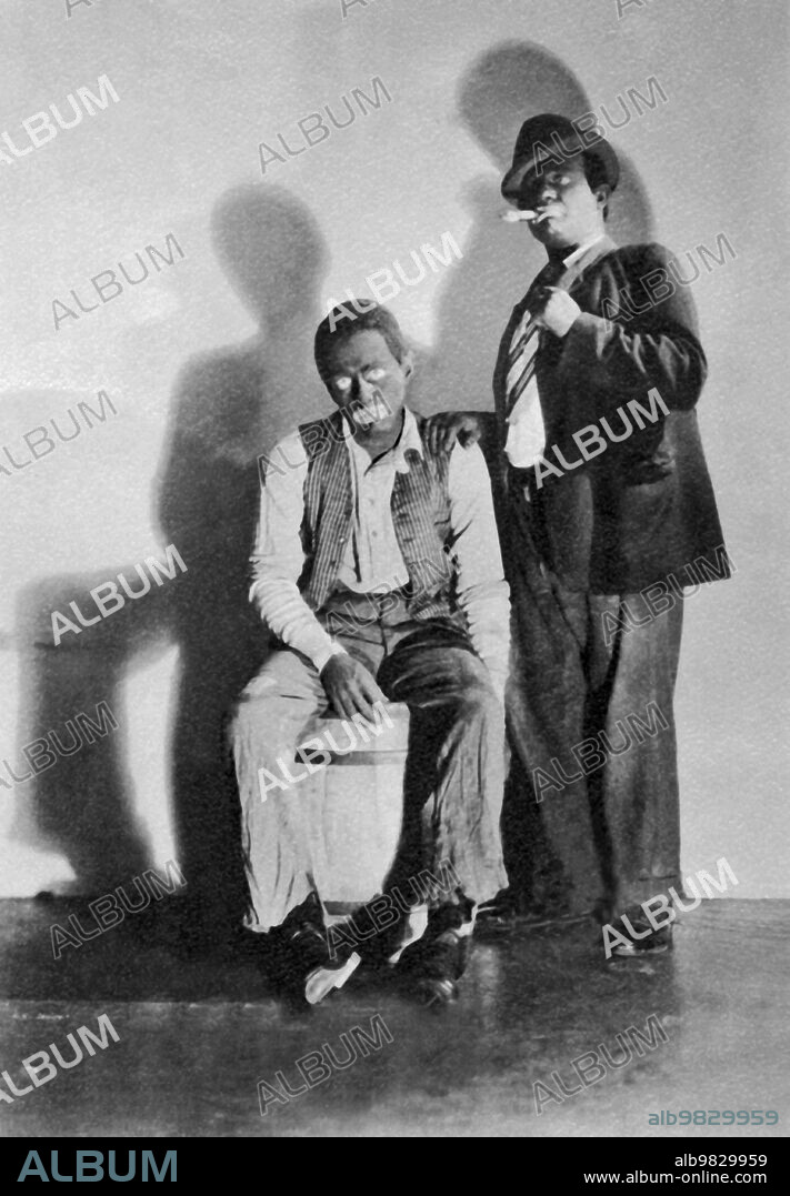 Chicago, Illinois: circa 1930, Freeman Gosden (Amos) and Charles Correll (Andy), stars of the Amos 'n' Andy radio show broadcast on WMAQ in Chicago.