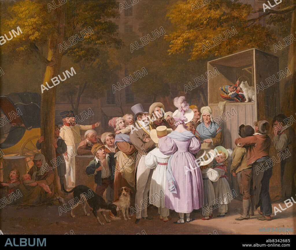 LOUIS LEOPOLD BOILLY. Le Spectacle ambulant de Polichinelle.