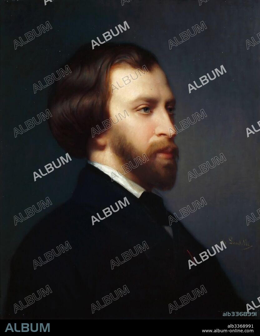CHARLES LANDELLE. Portrait of Alfred de Musset (1810-1857).