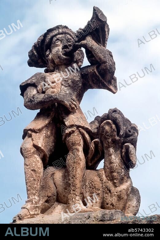 Bagheria, Villa Palagonia / groteske Skulptur Aufnahmeformat / Filmsize: 4,5 × 6 cm.