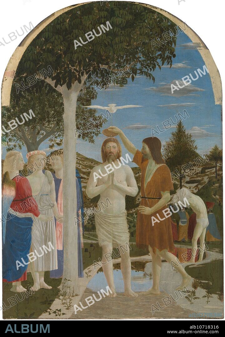 Piero della Francesca/ The Baptism of Christ c.?1448-50. Tempera on panel. 167 cm × 116 cm (66 in × 46 in).