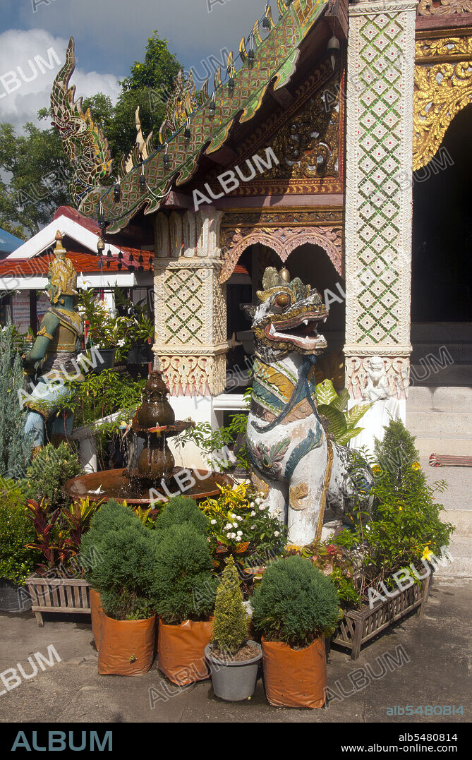 Wat Phrathat Doi Kham or ‘Temple of the Golden Mount’, is located in Tambon Mae Hia, about 10km south of Chiang Mai Old City, in the lee of Doi Suthep. Temple records claim that the temple dates back over 1,300 years ‘to 687 CE’, during the pre-Lan Na period when the region was inhabited by the indigenous animist Lawa. Chiang Mai  (meaning 'new city'), sometimes written as 'Chiengmai' or 'Chiangmai', is the largest and most culturally significant city in northern Thailand. King Mengrai founded the city of Chiang Mai in 1296, and it succeeded Chiang Rai as capital of the Lanna kingdom.