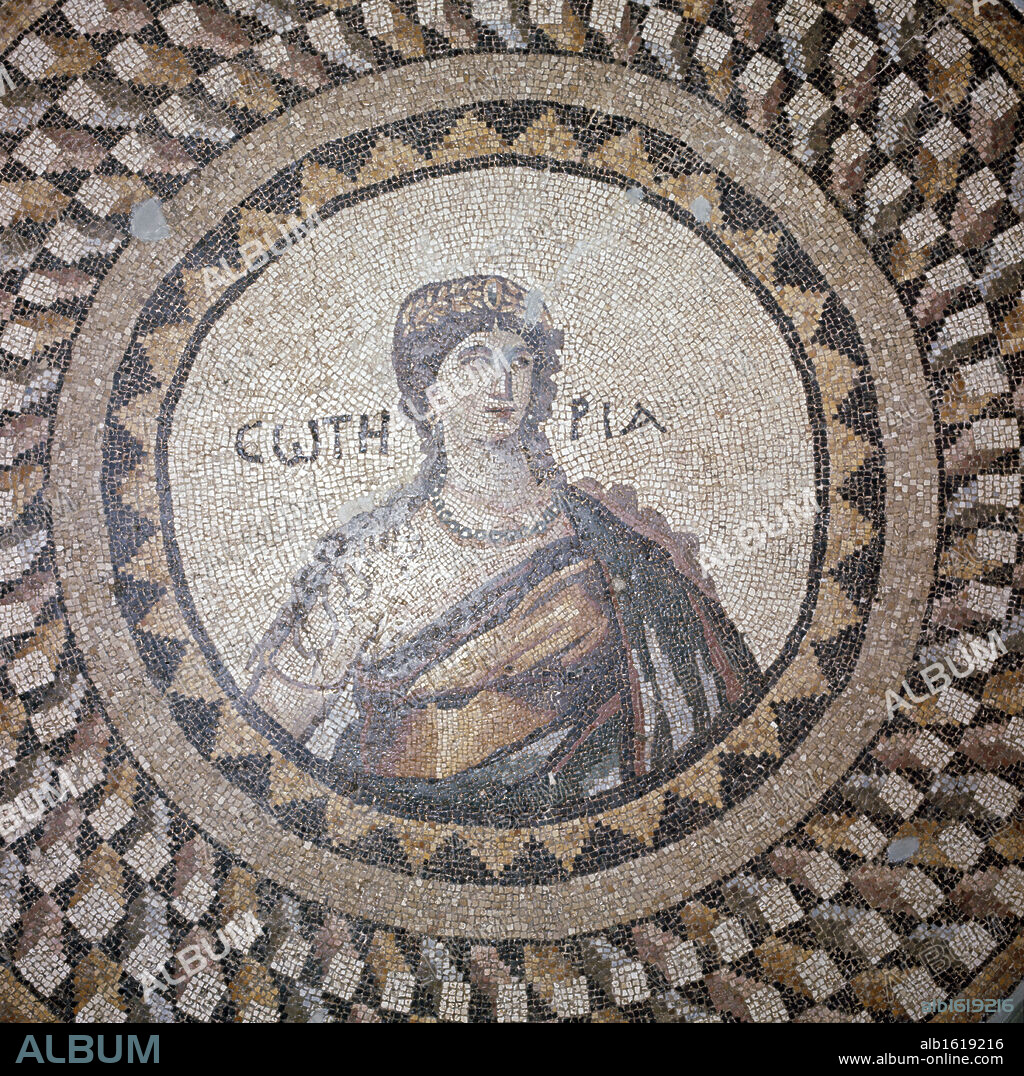 ROMAN ART. Soteria, mosaic found at Antioch, Turkey, Antakya, Hatay Archaeological Museum.