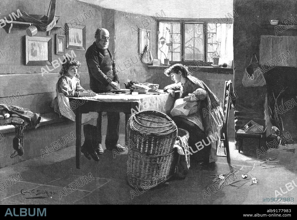 C ROBERTS. ''Grace" after Carlton A Smith', 1890. From "The Graphic. An Illustrated Weekly Newspaper", Volume 42. July to December, 1890.