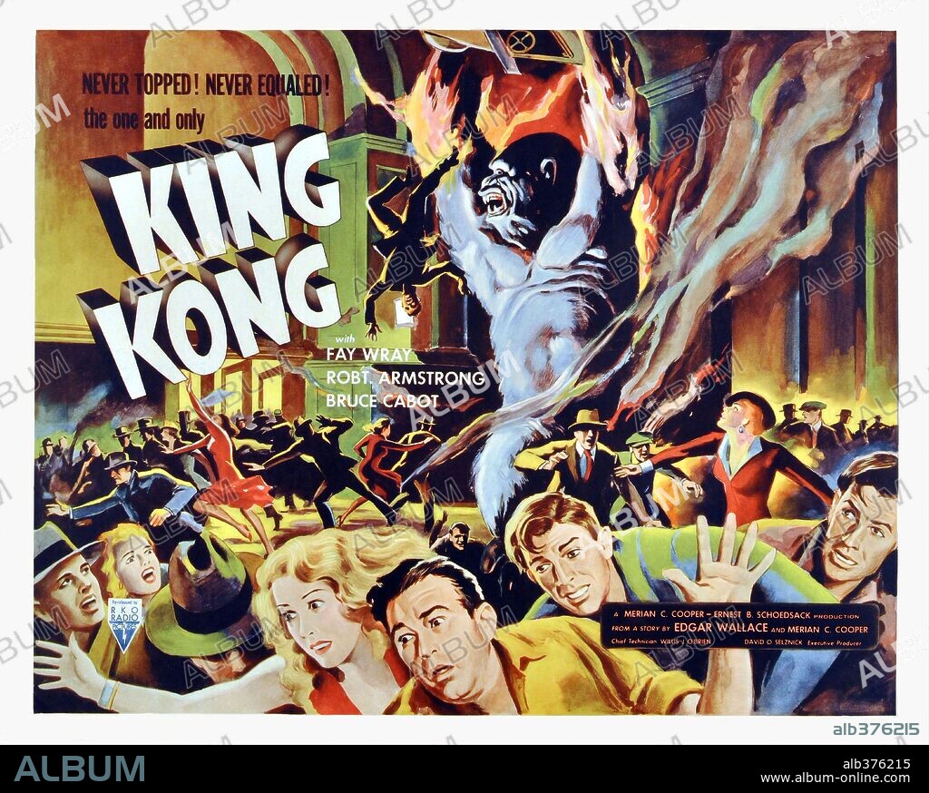 Poster of KING KONG, 1933, directed by ERNEST B. SCHOEDSACK and MERIAN C. COOPER. Copyright RKO.