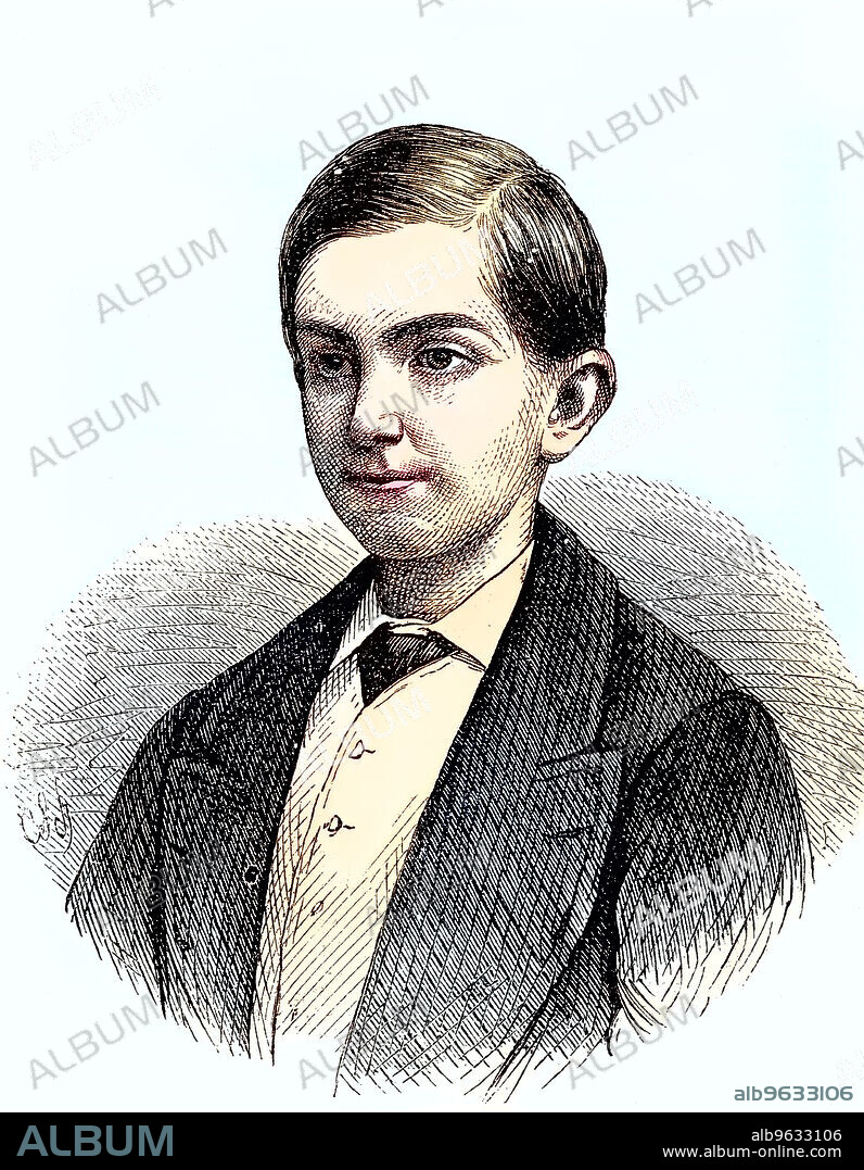 Milano Obrenovich, Prince of Serbia, 1869, Historical, digitally restored reproduction of an original artwork from the 19th century, exact original date unknown.