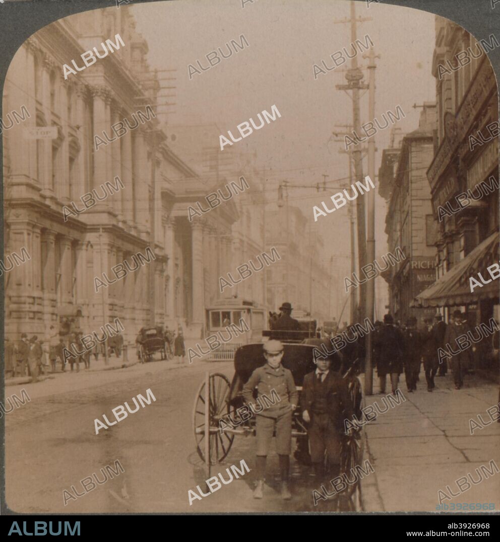 'St. James Street, Montreal, Canada', 1900. [Underwood & Underwood, New York, London, Toronto-Canada, Ottawa-Kansas, 1900].