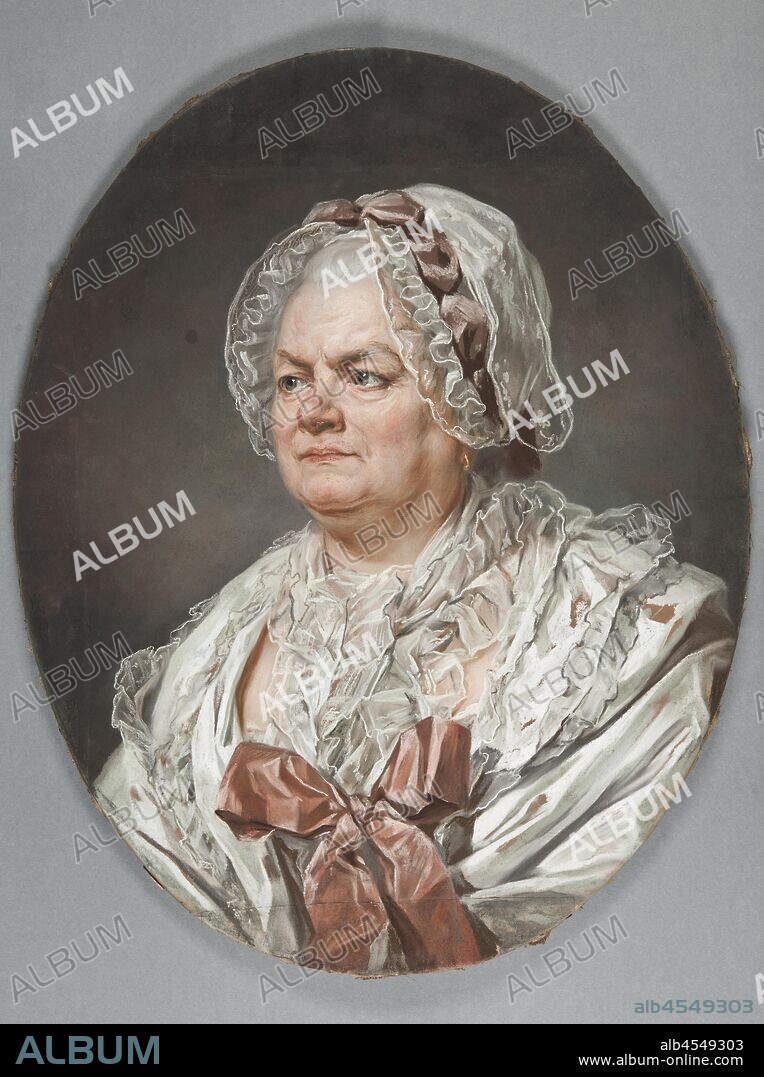 Joseph Ducreux, Portrait of the artist de l'artiste Swedish, Portrait of the artist's mother, Mme Anne Ducreux f. Béliard, painting, portrait, Pastel on paper, mounted on canvas, urged on, canvas, Height, 72 cm (28.3 inches), Width, 58 cm (22.8 inches), Inscription, La mère de Ducreux as morceau de réception de peintre no 199, Verso, patch on mounting, probably not contemporary and not correct, task acc, Lyon 1958.