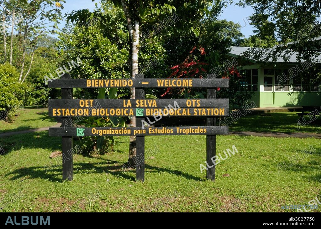Entrance sign to the La Selva Biological Station. The station, run by the Organization for Tropical Studies (OTS), is one of the most important rainforest reseach centers in the world. Each year about 250 peer-reviewed scientific papaers are published from research conducted at La Selva.
