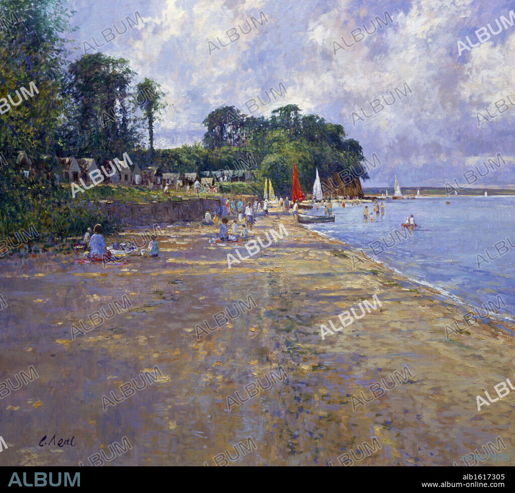UK,  Dorset,  Studland,  View To Redend Point by Charles Neal,  oil on canvas,  (b.1951).