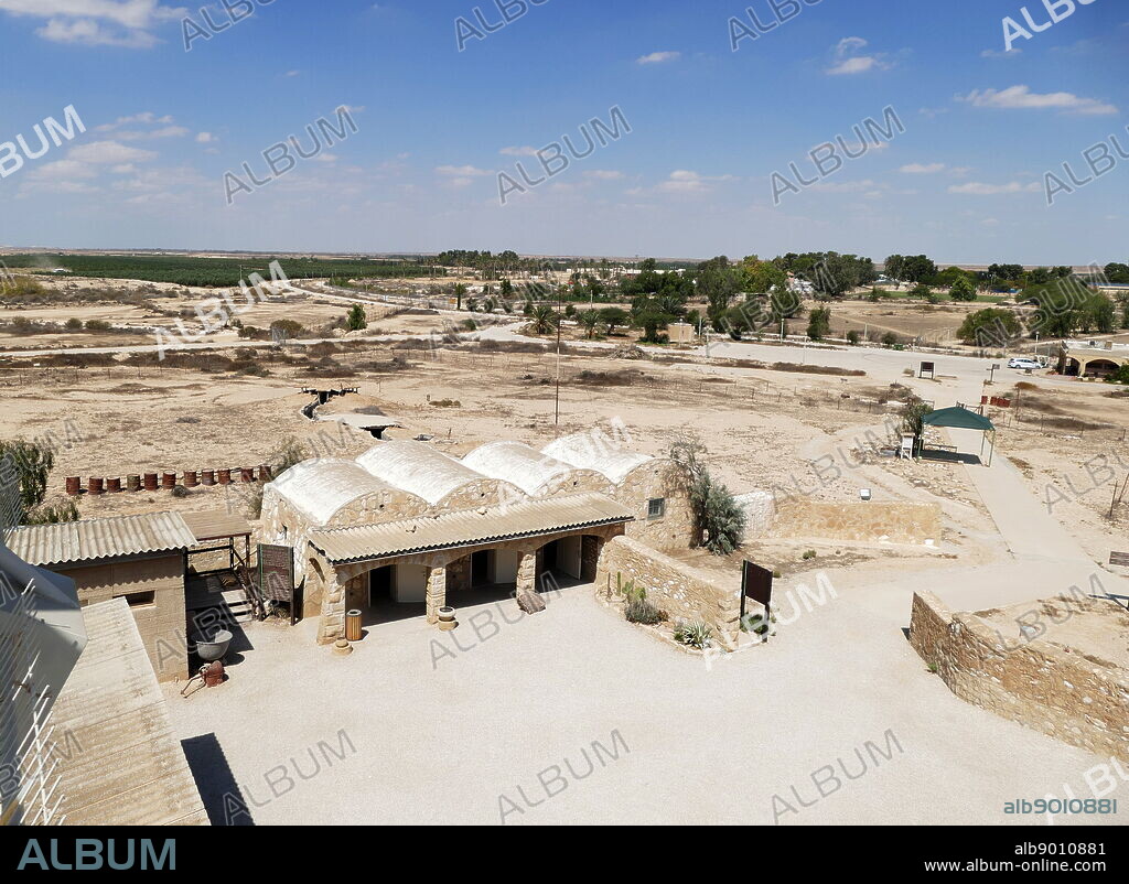 Old fortress at kibbutz Revivim, in the Negev desert in southern Israel. The community was formed in 1943 and during the 1948 ArabIsraeli War, fell behind Egyptian lines for several months. Members of the kibbutz lived in underground dugouts, and received food supplies by air and convoys that ran the Egyptian battle lines. Thirty members of the kibbutz survived the war, while eight were killed in raids and pitched battles with Egyptian forces.