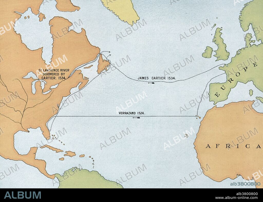 Giovanni da Verrazzano (1485-1528) was an Italian explorer. He is renowned as the first European to explore the Atlantic coast of North America between Florida and New Brunswick in 1524, including New York Bay and Narragansett Bay. Jacques Cartier (December 31, 1491 - September 1, 1557) was a French explorer who claimed Canada for France. He located the entrance to the St. Lawrence on his first voyage, which opened up the greatest waterway for the European penetration of North America.