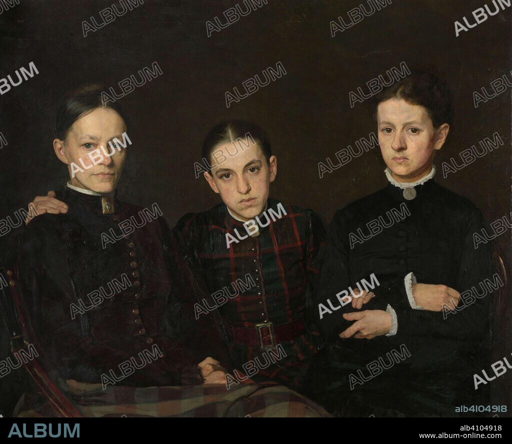 JAN PIETER VETH. Portrait of Cornelia, Clara and Johanna Veth. Cornelia, Clara and Johanna Veth, the Three Sisters of the Artist. Dating: 1885. Measurements: h 90.2 cm × w 109.6 cm; d 5.5 cm.