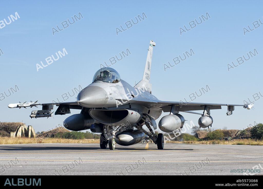 U.S. Air Force F-16CM/DM Fighting Falcon operating from Graf Ignatievo Air Base, Bulgaria, for the NATO's enhanced Air Policing (eAP) mission.