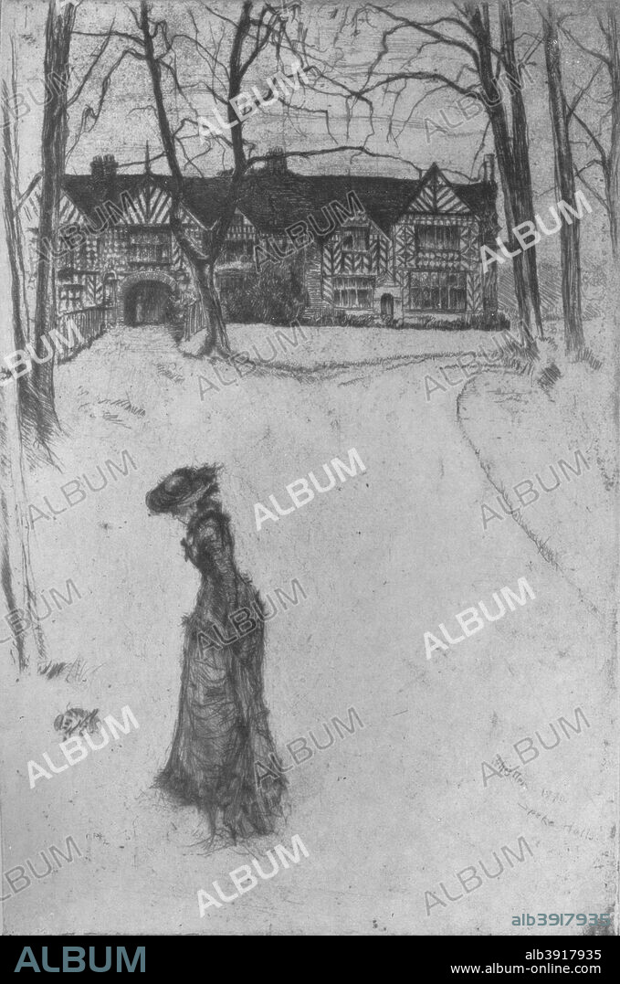 'Speke Hall', 1870, (1904). From Whistler As I Knew Him, by Mortimer Menpes. [Adam and Charles Black, London, 1904].