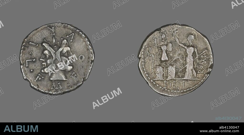ANCIENT ROMAN. Denarius (Coin) Depicting the God Janus. Roman. Date: 119 BC. Dimensions: Diam. 2 cm; 3.91 g. Silver. Origin: Roman Empire.
