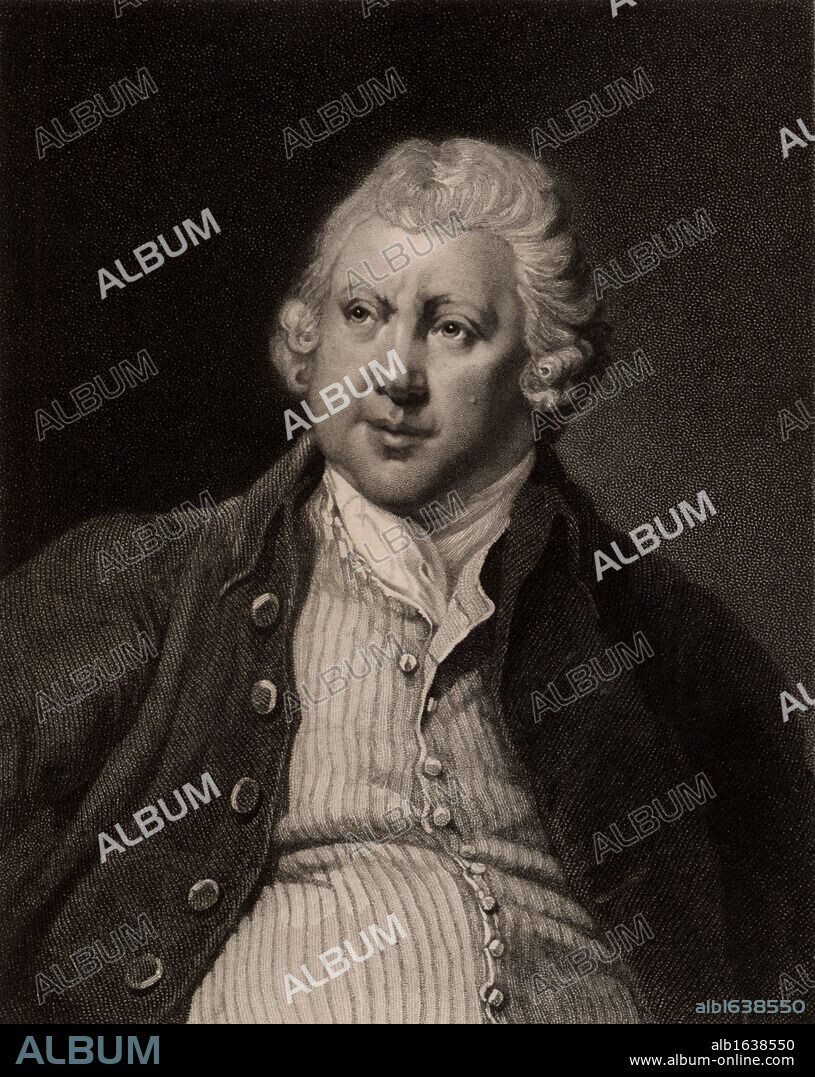 Richard Arkwright (1732-1792), English inventor and industrialist, born at Preston in Lancashire.  Inventor in 1769 of the spinning frame (water frame).  In 1771, in partnership with Jeddiah Strutt, he built the first water-powered cotton mill at Cromford, Derbyshire.  His innovations contributed significantly to the Industrial Revolution and he died one of the richest men in England.  Engraving after the portrait by Joseph Wright of Derby.   From "The Gallery of Portraits", Vol V, by Charles Knight (London, 1835).   (Photo by: Universal History Archive/UIG via Getty Images).