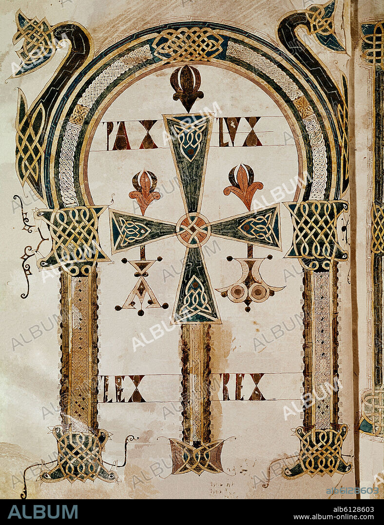 SAN ISIDORO DE SEVILLA (560-636). PAGINA MINIADA DE LAS ETIMOLOGIAS DE SAN ISIDORO DE SEVILLA - EDICION DEL SIGLO IX - FOLIO 7 - (FILOSOFIA S VI).