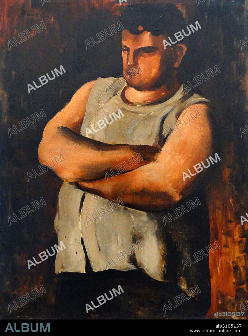 Portrait de Marcel Castel L'Hercule by Jean Fautrier (1898-1964). Oil on canvas, 1925. Fautrier was a French painter, printmaker and sculptor and was one of the most important practitioners of Tachisme.
