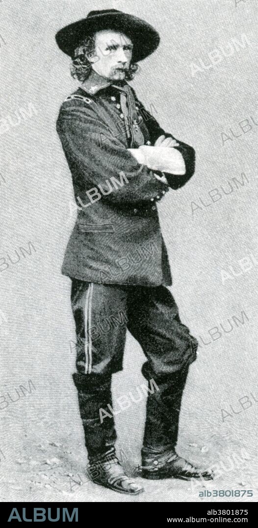 An 1875 engraving of General George Custer by Frederick Remington. George Armstrong Custer (1839-1876) was a United States Army officer and cavalry commander in the Civil War and the Indian Wars. Custer graduated last in his class at West Point in 1858. Custer developed a strong reputation during the Civil War. He fought in the First Battle of Bull Run. He and his troops played a decisive role in the Appomattox Campaign where Custer witnessed Lee's surrender. After the Civil War, Custer was dispatched to the West to fight in the Indian Wars. Custer was court-martialed in 1867 for being AWOL, after having abandoned his post to see his wife. He was suspended from duty for one year. The overwhelming defeat in his final battle overshadowed his achievements in the Civil War. Custer was defeated and killed at the Battle of the Little Bighorn in 1876, fighting against a coalition of Native American tribes in a battle that has come to be known as "Custer's Last Stand".