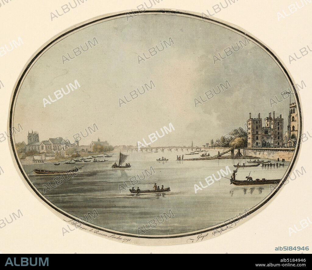 View of London, Laurent Guyot, French, 1756 - 1808, Louis Belanger, French; Swedish, 1756 - 1816, color aquatint on paper, France, 1791, Print, Print.