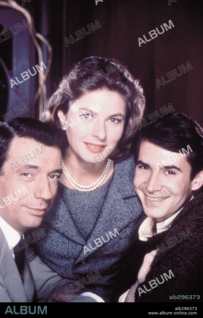 ANTHONY PERKINS, INGRID BERGMAN and YVES MONTAND in GOODBYE AGAIN, 1961, directed by ANATOLE LITVAK. Copyright UNITED ARTISTS.