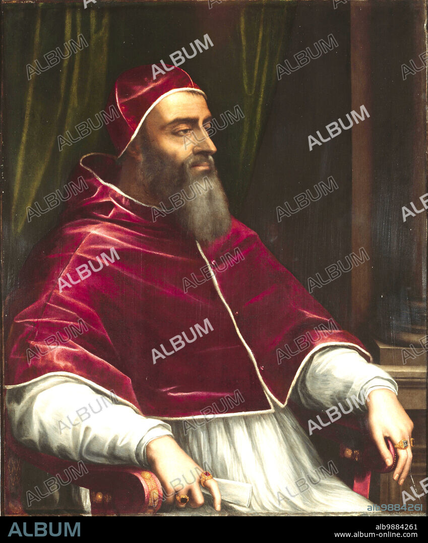 Clement VII, Giulio de' Medici, May 26, 1478 to September 25, 1534, of the Medici family was Pope from November 18, 1523 until his death, Historical, digitally restored reproduction from a 19th century original.