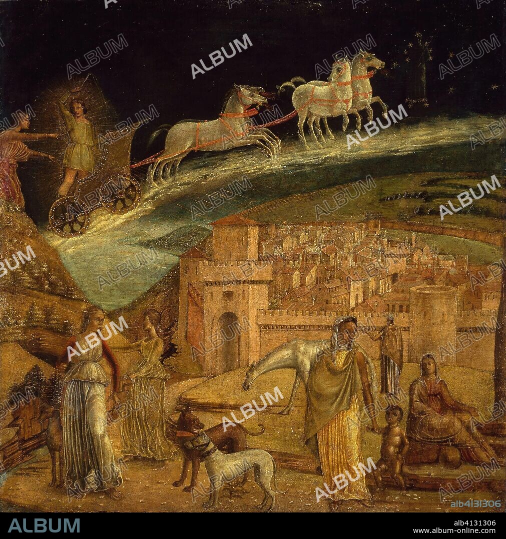 UNKNOWN ARTIST. Phaeton Driving the Chariot of Phoebus. Northern Italian (Verona?). Date: 1475-1500. Dimensions: 55.3 x 55.6 cm (21 3/4 x 21 13/16 in.). Tempera or distemper on canvas. Origin: Italy.