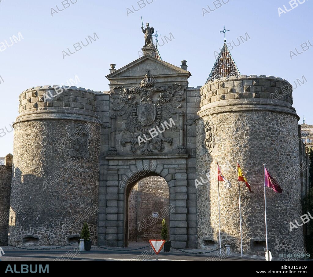 Puerta Nueva de Bisagra (New Bisagra Gate), Toledo, Spain, 2007. Originally built by the Moors, this gate in Toledo's medieval walls was rebuilt in the 16th century by Alonso de Covarrubias.