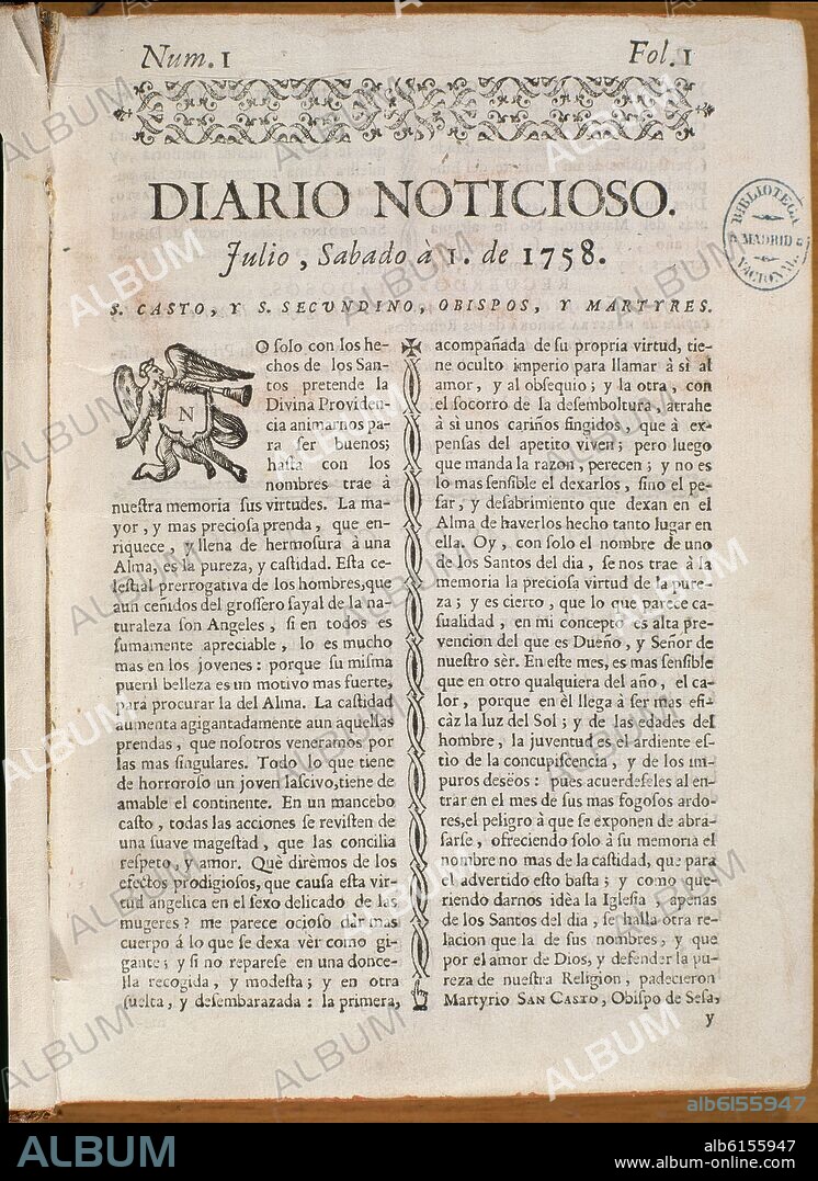 DIARIO NOTICIOSO UNIVERSAL 1758   SIG D 7234.