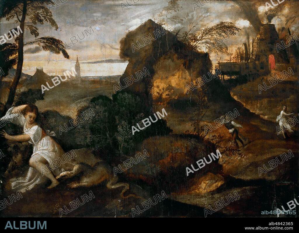 TITIAN. Orpheus and Eurydice.