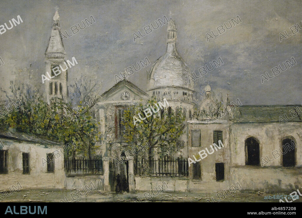 Maurice Utrillo (1883-1955). Pintor francés. Iglesia de St. Pierre de Montmatre,1914. Oleo sobre tabla de parquet 76 x 105 cm). Museo de La Orangerie. París. Francia.