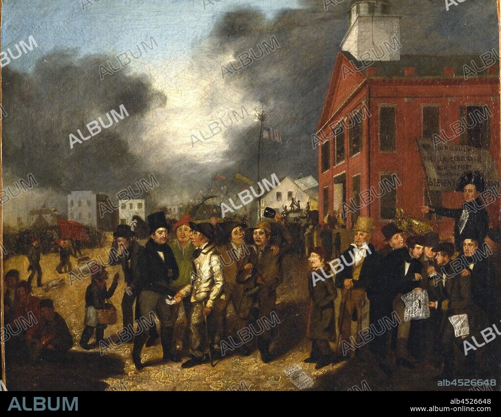Thomas Mickell Burnham, American, 1818-1866, First State Election in Detroit, Michigan, 1837, ca. 1837, oil on canvas, Unframed: 24 1/4 × 30 3/4 inches (61.6 × 78.1 cm).